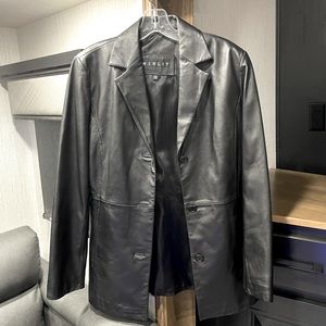 Leather dress jacket